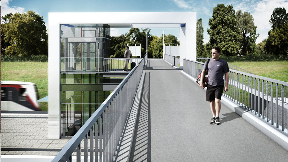 Visualisierung Umbau Station Berne zur barrierefreien Station der Hamburger Hochbahn HHA - Architekt AC Hamburg, Agather